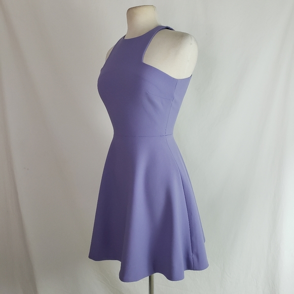 Elizabeth and James Lavender Clarissa Stretch Crepe Fit & Flare Mini Dress Sz 2 - Picture 5 of 14